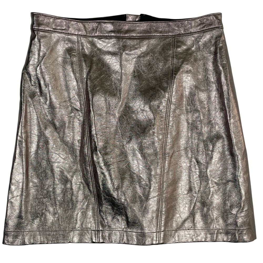 Abercrombie & Fitch Skirt Metallic Silver Mini‎ A Line Fashion Party Club Size S